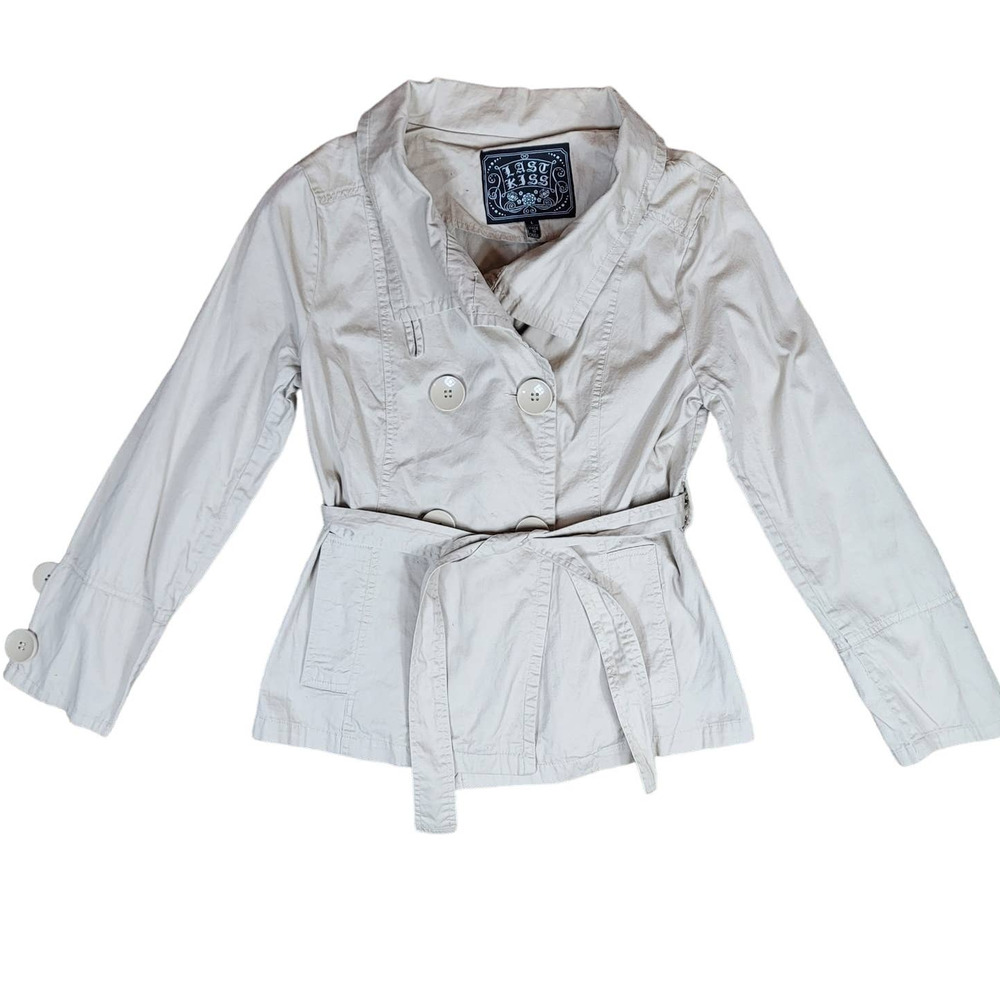 Last Kiss 100% Cotton Double Breasted Jacket Women's SZ L - Picture 1 of 9